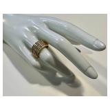 10K Gold Ring with Diamond Accents - Size 7