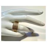 10K Gold Ring with Diamond Accents - Size 7