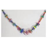 Lampwork Glass Beaded Necklace & Earrings Set - 31 in Necklace, 2-1/4 in Earrings