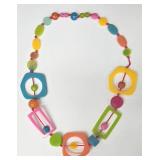 Necklace - Multicolor Resin Geometric Beads