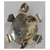 Pair of Turtle Brooches - Alpaca Alloy with Abalone Inlay, 2 Pieces, One Clasp Damaged