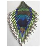 Indonesian Peacock Feather Bead Earrings - 2 Pairs