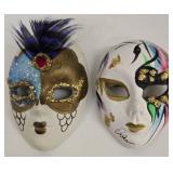 De Coranto Mask Brooches - Lot of 5 - White, Jester & Female Masks - Made in Italy