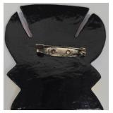 Graceful Geoponics Resin Brooch P Hempe - Hand-Painted Balsamwood Brooch - Bellows Pendant On Cord