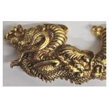 Dragon Pendant Set - 1.5 in Silver/Copper Dragon Pendant & Gold-Toned Brooch