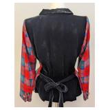 Yves Saint Laurent Rive Gauche Velvet Bow Tartan Jacket - Size 38 - Vintage