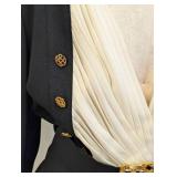 Crêpe & Silk Chiffon with Gold Buttons and Belt Skirt-Suit Karl Lagerfeld, Vintage