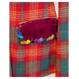 Vintage Moschino Cheap & Chic Plaid Wool Jacket - Velvet Collar & Heart Buttons - Size 8 - 1990s