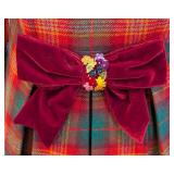 Vintage Moschino Cheap & Chic Plaid Wool Jacket - Velvet Collar & Heart Buttons - Size 8 - 1990s