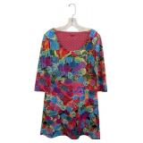 Animapop Reversible Neoprene Shift Dress - Multicolor Floral & Butterfly Print