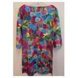 Animapop Reversible Neoprene Shift Dress - Multicolor Floral & Butterfly Print