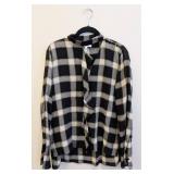 Derek Lam 10 Crosby Plaid Wool/Viscose Blouse - Size 8