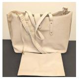 Citi Collective Vegan Leather Tote Bag - Ivory Pebbled Leather