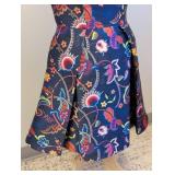 Ted Baker Fluxam Folk and Foilage Navy and Floral Fit and FlareDress - Size 2