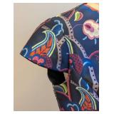 Ted Baker Fluxam Folk and Foilage Navy and Floral Fit and FlareDress - Size 2