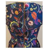 Ted Baker Fluxam Folk and Foilage Navy and Floral Fit and FlareDress - Size 2