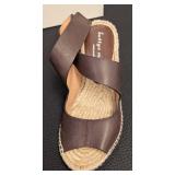 Bettye Muller Espadrille Wedge - Brown Leather - Women