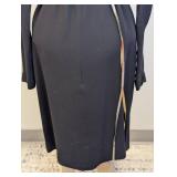 Geoffrey Beene Vintage Navy Dress - Size 8 with Metallic Cross-Front Panels