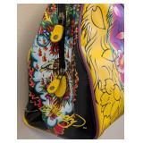Vintage Ed Hardy True Love Large Travel Bag - Vintage Ed Hardy True Love Skull Design, Yellow & Purple Handles