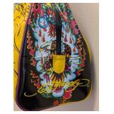 Vintage Ed Hardy True Love Large Travel Bag - Vintage Ed Hardy True Love Skull Design, Yellow & Purple Handles