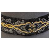 Vintage Yves Saint Laurent Velvet Black with Gold Embroidery & TasselsBelt