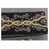 Vintage Yves Saint Laurent Velvet Black with Gold Embroidery & TasselsBelt