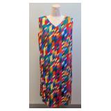 Animapop Reversible Neoprene Shift Dress - Multicolor Diagonal Stripe Print