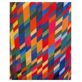 Animapop Reversible Neoprene Shift Dress - Multicolor Diagonal Stripe Print