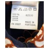 Oilily Floral Blouse - Navy with Pink/Brown Flowers - 36/Medium - 100% Viscose - Made in Portugal