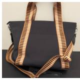 Citi Collective Neoprene Tote Bag , Black with Tan Straps