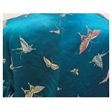 Vintage Silk Robe - Butterfly Embroidery, Hong Kong Made, Size M