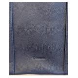 Citi Collection Blue Pebbled Vegan Leather Tote