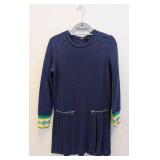 Vintage Marc by Marc Jacobs Navy Knit Dress - Size S, Front Button Placket, Pleated Hem