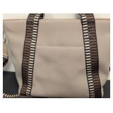 Citi Collective Neoprene Tote Bag - Beige with Striped Webbing Straps