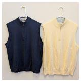 Peter Millar Merino Wool Vests (Pair) Navy & Cream - M & L