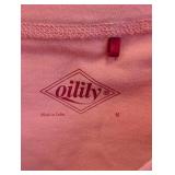 Oilily Pink T-Shirt - Size M - Front Graphic Guitar & Floral Wreath Print Artwork