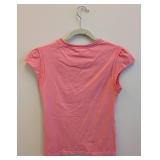 Oilily Pink T-Shirt - Size M - Front Graphic Guitar & Floral Wreath Print Artwork