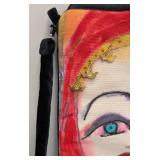 Lalo Morales Velvet Painted Purse - Hand-Painted Portrait