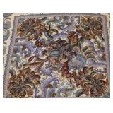Saldarini Scarf - 50" x 53" - Purple/Blue Paisley Floral Border