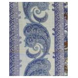 Saldarini Scarf - 50" x 53" - Purple/Blue Paisley Floral Border