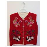 Vintage Panda & Phoenix Embroidered Vest - Chinese Style, Women