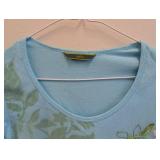 Oilily Floral-Embroidered Light Blue Long-Sleeve Shirt - Size Small