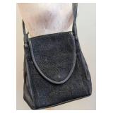 Karen Carlson Leather Studio Purse - Black Pebble-Grain Leather