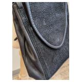Karen Carlson Leather Studio Purse - Black Pebble-Grain Leather