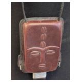 Handcrafted Leather Crossbody Wallet - Embossed Face Panel - No Maker Mark