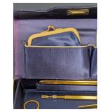 Barbara Bates CRYSTEL Triple Cut Manicure Set in Blue Velvet Case