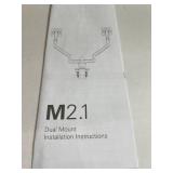 MSRP $900 NEW High Quality Humanscale M2.1 Dual Mount Lightweight Adjustable Monitor Arms Sleek White & Chrome Finish -lighter, thinner & greater dynamic range than any current monitor arm on 