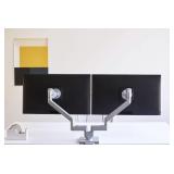 MSRP $900 NEW High Quality Humanscale M2.1 Dual Mount Lightweight Adjustable Monitor Arms Sleek White & Chrome Finish -lighter, thinner & greater dynamic range than any current monitor arm on 