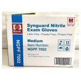 MSRP $120 = 1 Case (1000 gloves) NEW Basic NGPF 7002 Synguard Latex-Free Powder-Free Protein-Free Nitrile Exam Gloves - Size Medium