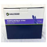 MSRP $100 = 1 Box (50 pairs gloves) HALYARD Purple Nitrile-xtra Biotechnology Gloves XL, Thick 9.5 Mil Textured Fingertips, Tested against 57 chemicals, fentanyl & chemotherapy drugs, Very High Le